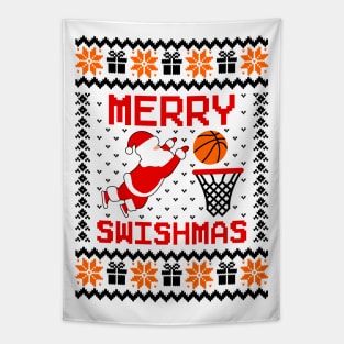 Merry Swishmas Basketball Ugly Sweater Tapestry