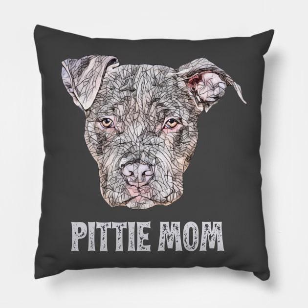 Pit Bull Terrier Mom - Pit Bull Mom Design Pillow by DoggyStyles