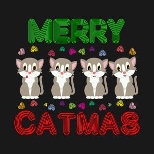 Merry Catmas Meowy Christmas T-shirt T-Shirt