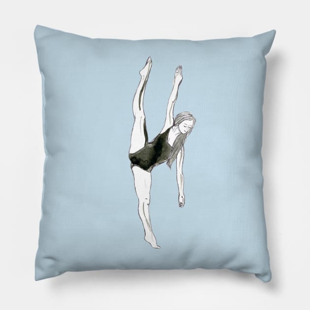 Strength and Stretch! Pillow by HaleyHowardArt