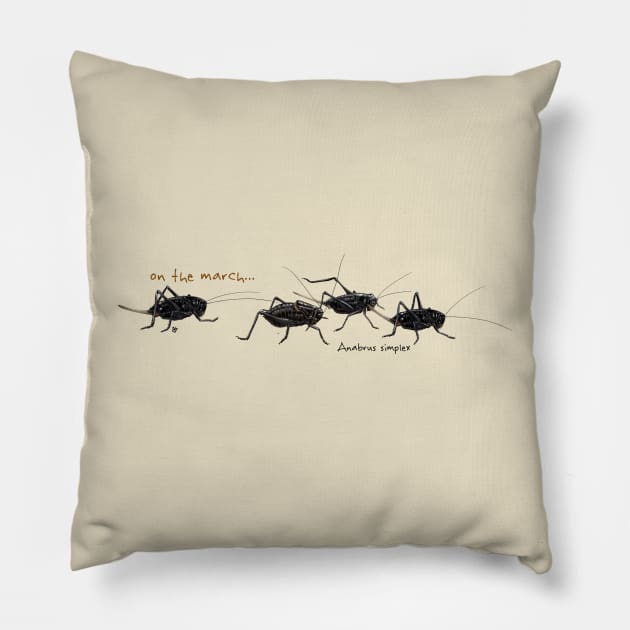 Mormon Crickets on the March Pillow by John Himmelman