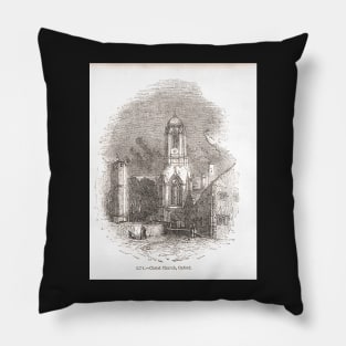 Christchurch College, Oxford, England, 19th century scene Pillow