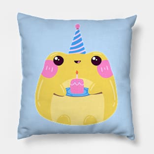 Frog Celebrating His Birthday Pillow