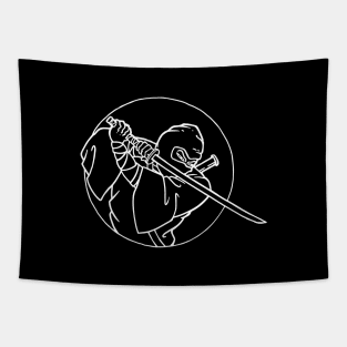 Samurai Ninja Japan Black-Tshirt Tapestry