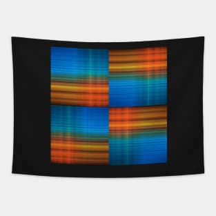 Fine blue, green and ocher plaid pattern Tapestry