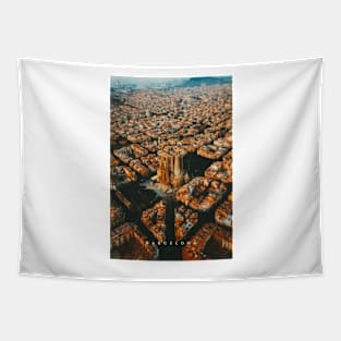 Barcelona | Retro Cityscapes Tapestry