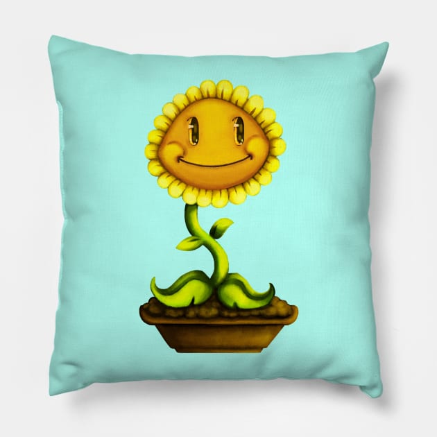 Sunflower #2 Plants vs Zombies Pillow by B A3x