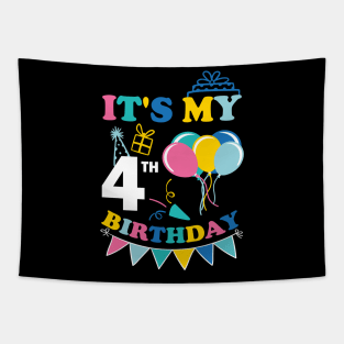 Kids It's My 4th Birthday Celebrating four years Tapestry