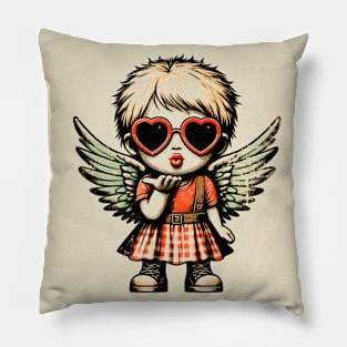 Kiss from Cupid: Vintage Pop Art Valentine's T-Shirt Pillow