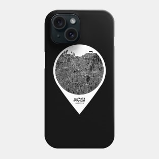 Jakarta, Indonesia City Map - Travel Pin Phone Case