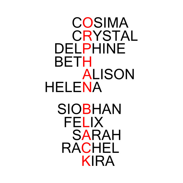 Orphan Black - Names - Orphan Black - T-Shirt | TeePublic