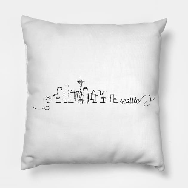 Seattle City Signature Pillow by kursatunsal