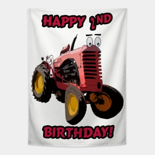 Happy 2nd birthday tractor design Tapestry