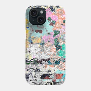 Japanese Floral Pattern Chrysanthemum Cherry Blossom Earth Tone Colors 25 Phone Case