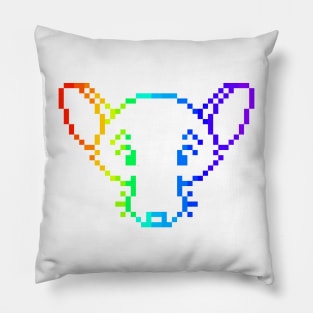 Pixelated Rad Rat (Rainbow Version) Pillow