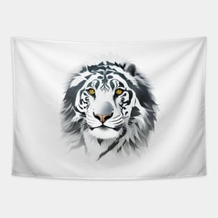 wild cat white lion art Tapestry