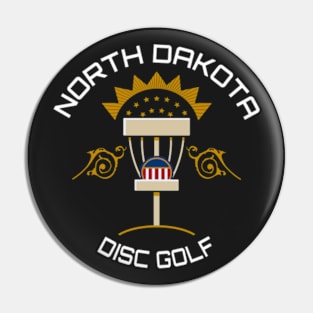 North Dakota Disc Golf - State Flag Black Pin