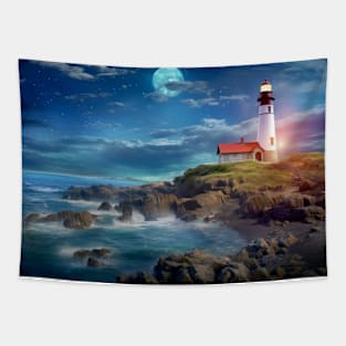 Lighthouse Nature World Fantastic Landscape Surrealist Tapestry