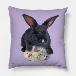 Skull Bunny - Grey Version Pillow