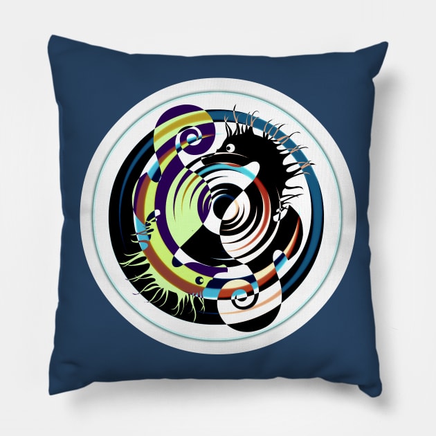 Seahorse Swirl Mandala Pillow by TheDaintyTaurus