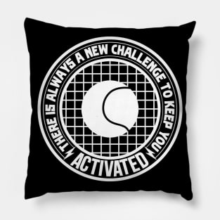 White tennis players ball with saying text Pillow