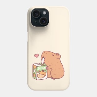 Cute Capybara Loves Orange Juice Phone Case