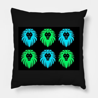 Green and blue lions Pillow