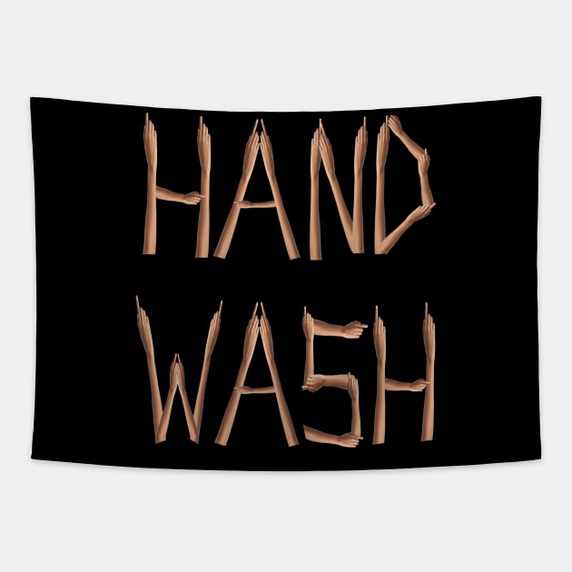 hand wash Tapestry by wismug clothing