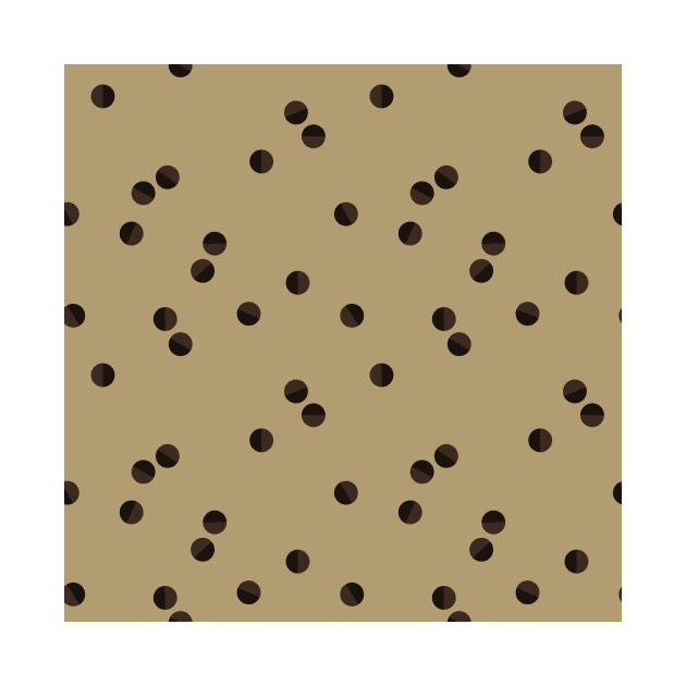 Scattered Dots Minimalist Geometric Pattern - Muted Earthy Coffee by Charredsky