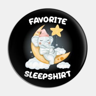 Cute Little Elephant Sleeping on the Moon Nap Favorite Sleep time Pajama Pin