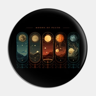 Pluto Moons, Astronomy Outer Space Lunar Wall Art Pin