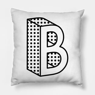 3D Ben Day Dot Isometric Letter B Pillow