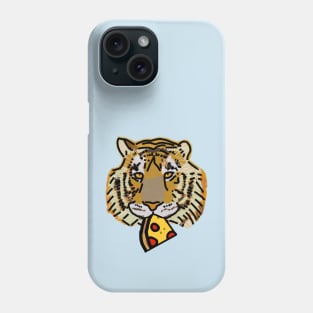 Tiger Portrait with Pepperoni Pizza Slice Phone Case