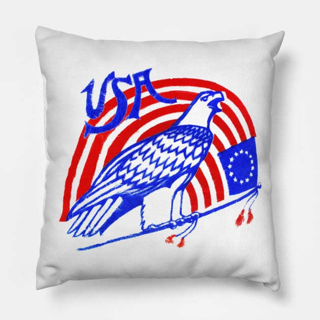 4th of July Eagle, Flag, USA, Stars & Stripes, Patriotic Pillow by artbitz