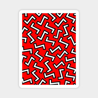 RED 1980 Retro Pattern Magnet