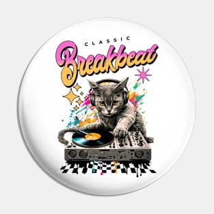 BREAKBEAT  - Cat Dj Checker Floor (black) Pin