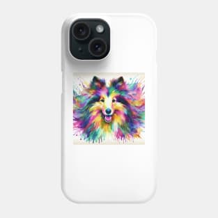 Abstract painting of a Sheltie Dog Phone Case