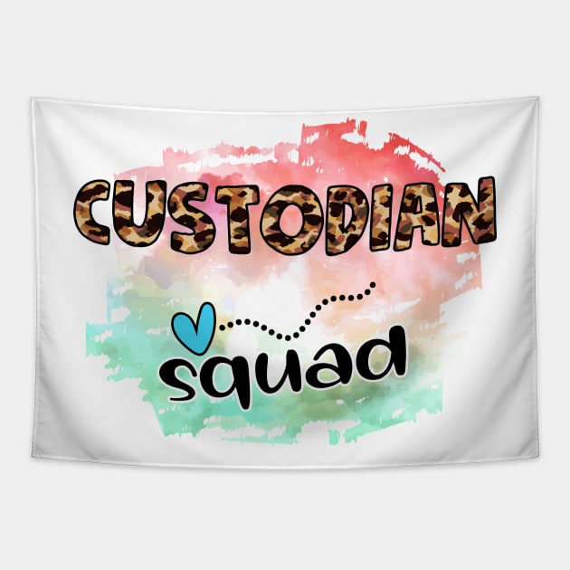 Custodian Squad School Cleaning Staff Custodian Appreciate Tapestry by AE Desings Digital