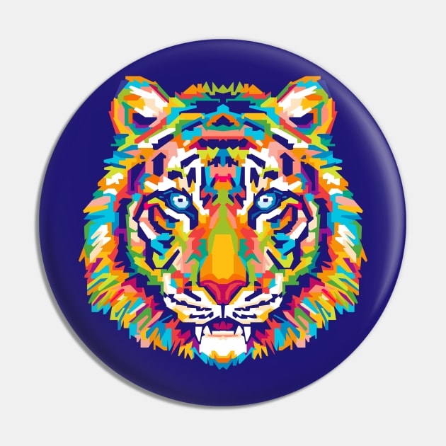 Tiger Pop Art Pin by mrcatguys