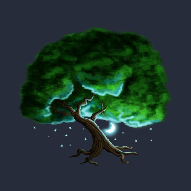 Moonlit Tree by katyschifferer