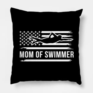 Swimming vintage flag art mixed with a MOM themes Pillow