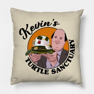 Kevin's Turtle Sanctuary (black text) Pillow