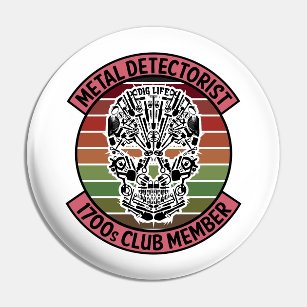 Metal Detectorist - 1700s Club Member Pin by Windy Digger Metal Detecting Store