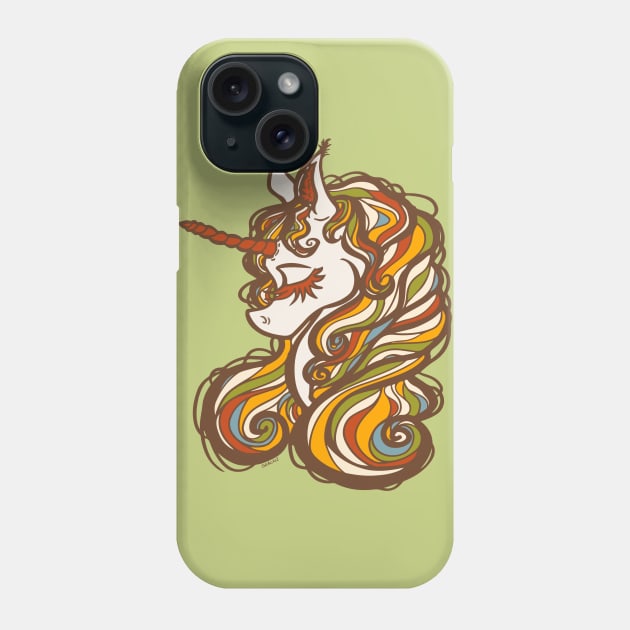 Far-Out 70's Unicorn Phone Case by Jan Grackle