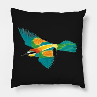 Nice Artwork showing an European Bee-Eater in Flight I Pillow