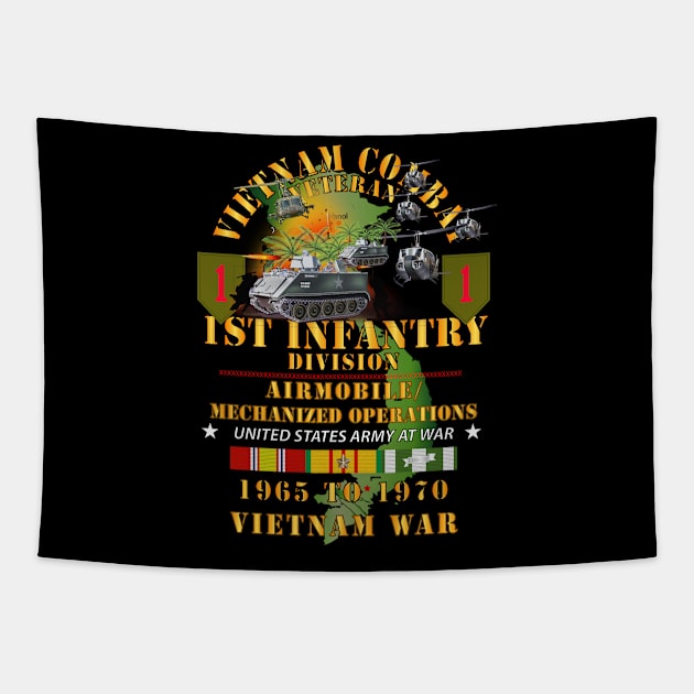 1st Infantry Div - Airmobile - Mech Operations w VN SVC X 300 Tapestry by twix123844