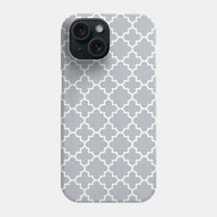 Classic Quatrefoil pattern in silver grey Phone Case