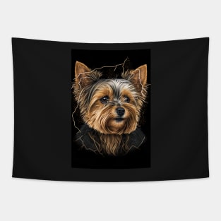 Super Cute Yorkshire Terrier Puppy Portrait Tapestry