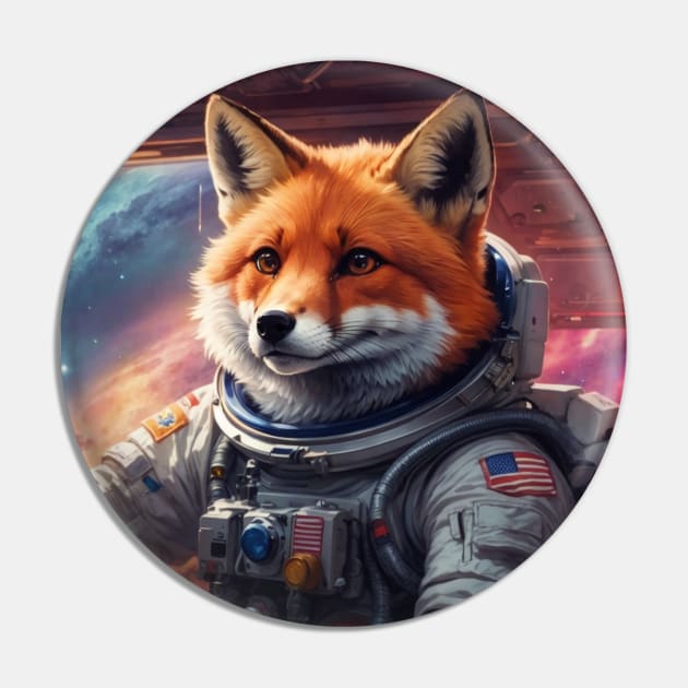 Space Fox in the Deep Universe Pin by outerspacetshirt