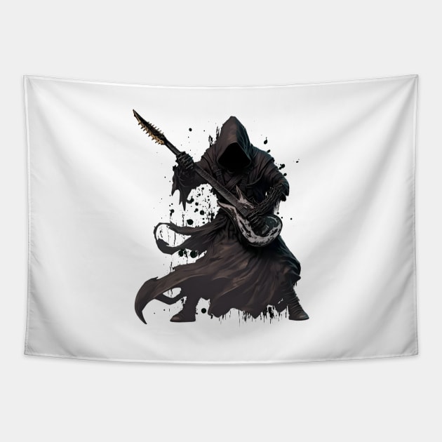 Metal Wraith II - A wraith playing guitar - Fantasy Tapestry by Fenay-Designs